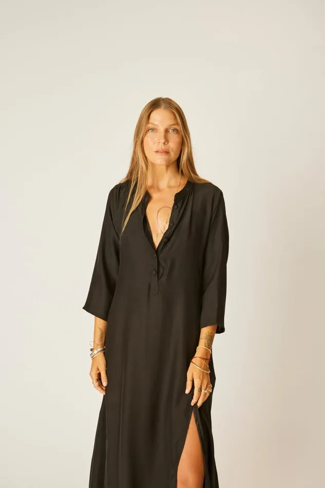 Women Natalie Martin Coverups Isobel Dress Black Silk