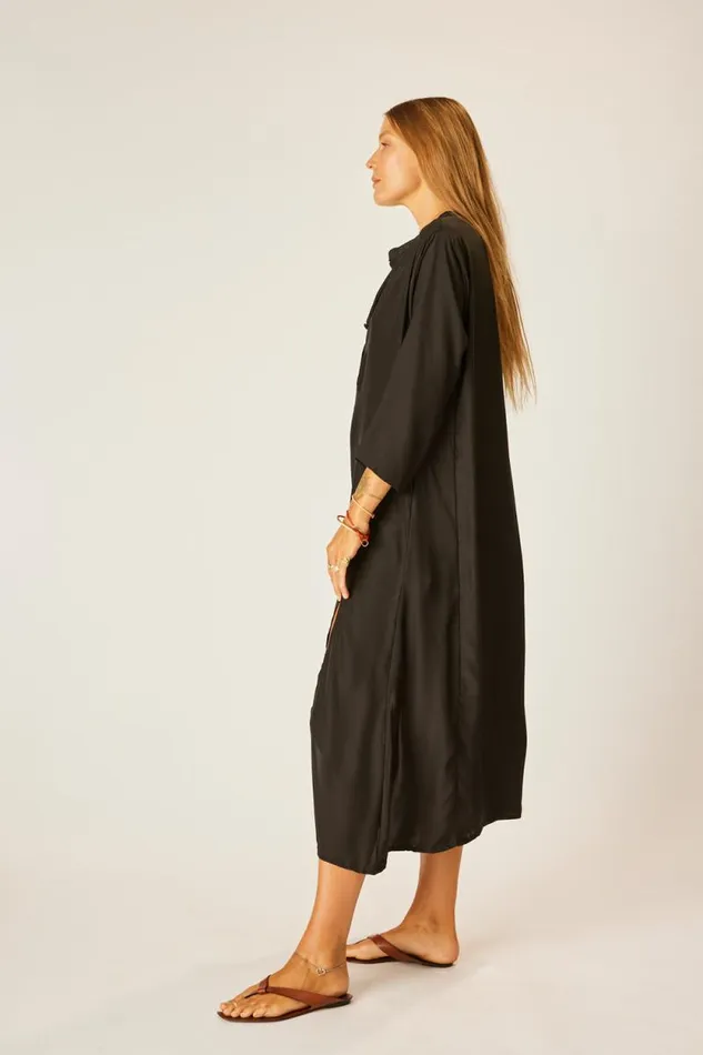 Women Natalie Martin Coverups Isobel Dress Black Silk