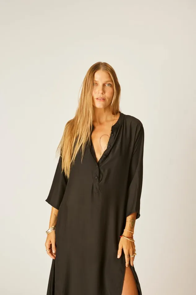 Women Natalie Martin Coverups Isobel Dress Black Silk
