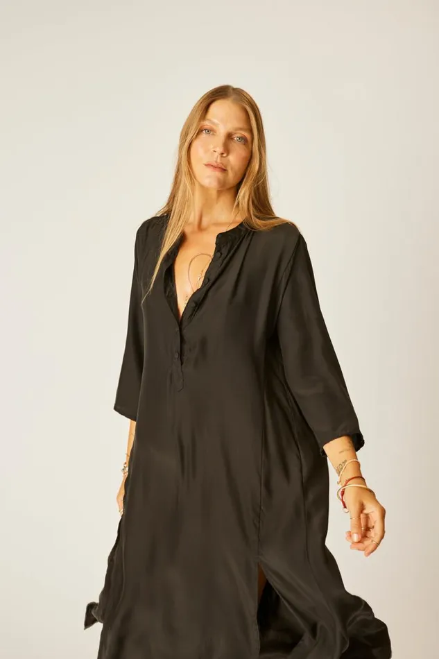 Women Natalie Martin Coverups Isobel Dress Black Silk
