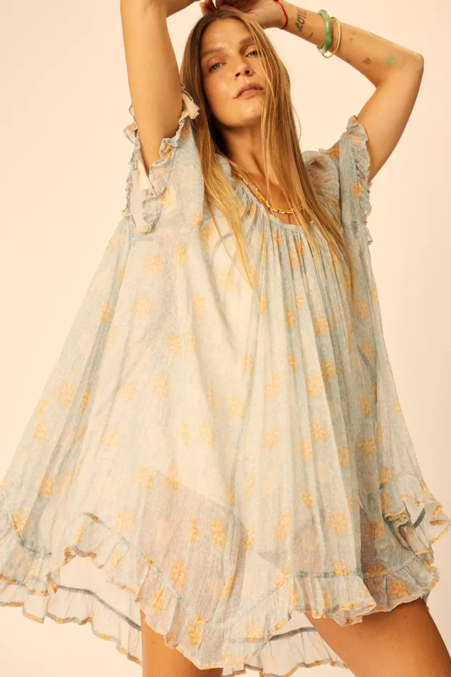 Women Natalie Martin Coverups Marina Dress Snowflake Tangerine