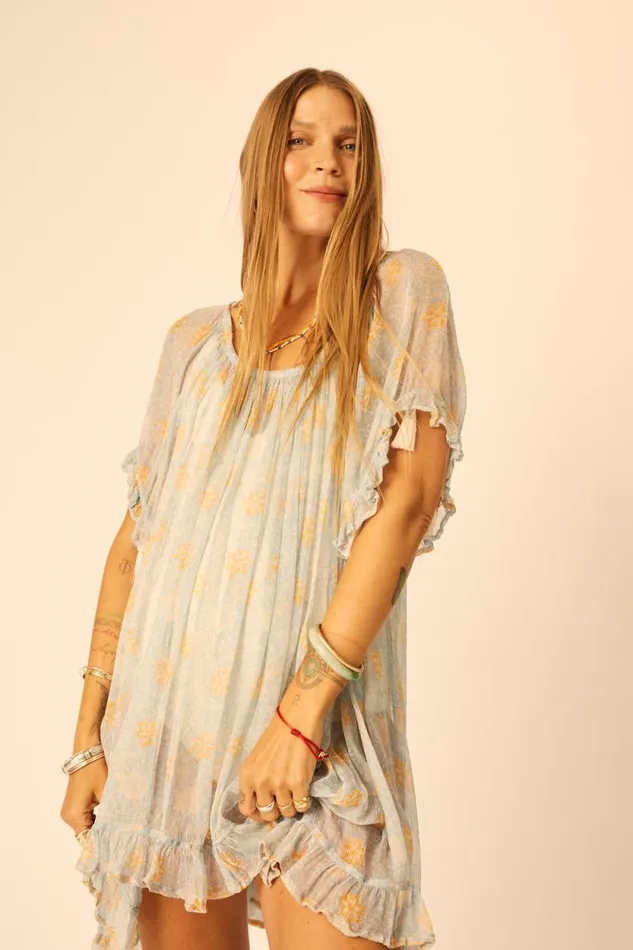 Women Natalie Martin Coverups Marina Dress Snowflake Tangerine