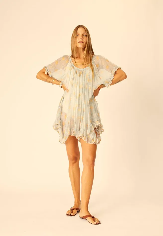 Women Natalie Martin Coverups Marina Dress Snowflake Tangerine