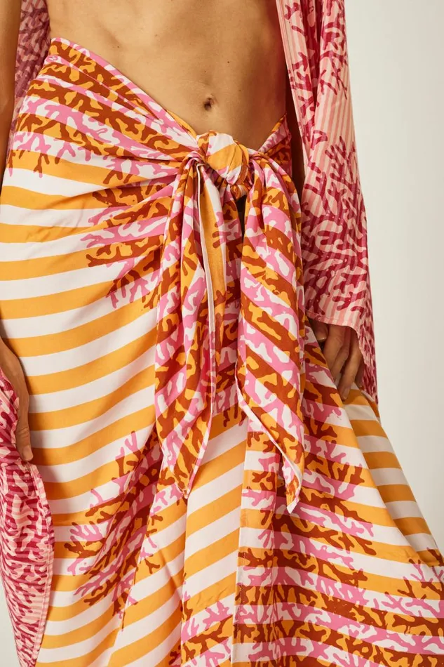 Women Natalie Martin Coverups Sarong Batik Coral Orange