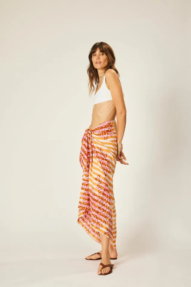 Women Natalie Martin Coverups Sarong Batik Coral Orange