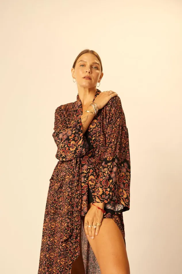 Women Natalie Martin Dresses Diane Long Robe Petite Fleur Noire
