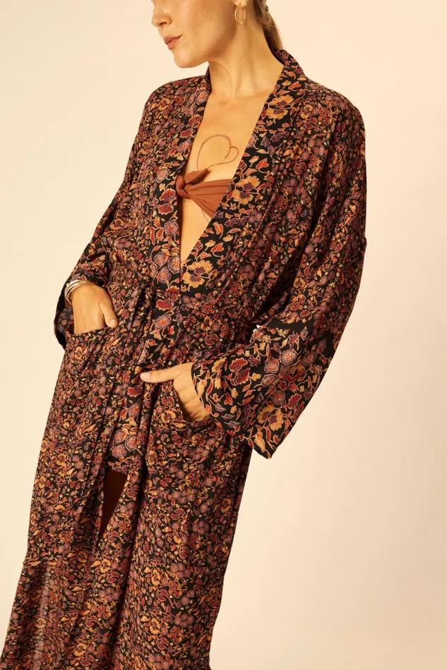 Women Natalie Martin Dresses Diane Long Robe Petite Fleur Noire