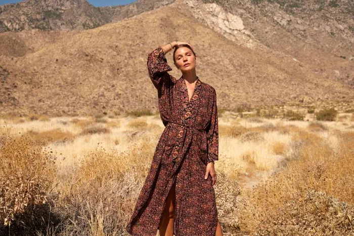Women Natalie Martin Dresses Diane Long Robe Petite Fleur Noire