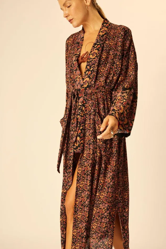 Women Natalie Martin Dresses Diane Long Robe Petite Fleur Noire