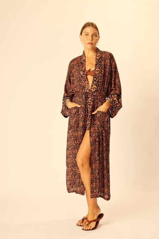 Women Natalie Martin Dresses Diane Long Robe Petite Fleur Noire