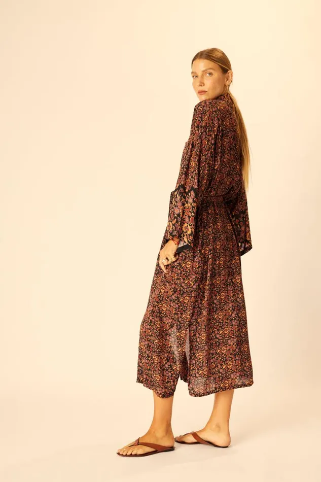 Women Natalie Martin Dresses Diane Long Robe Petite Fleur Noire