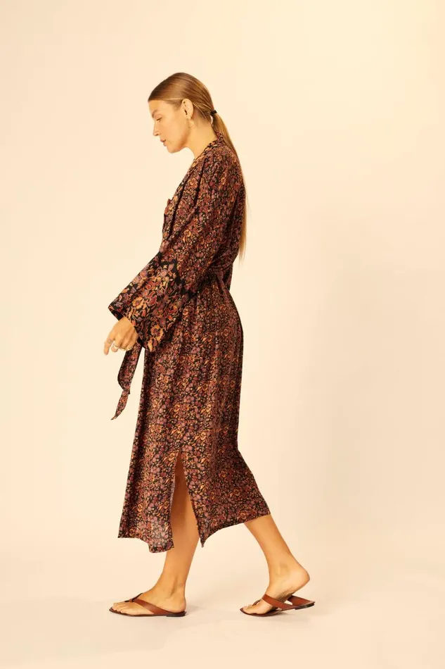 Women Natalie Martin Dresses Diane Long Robe Petite Fleur Noire