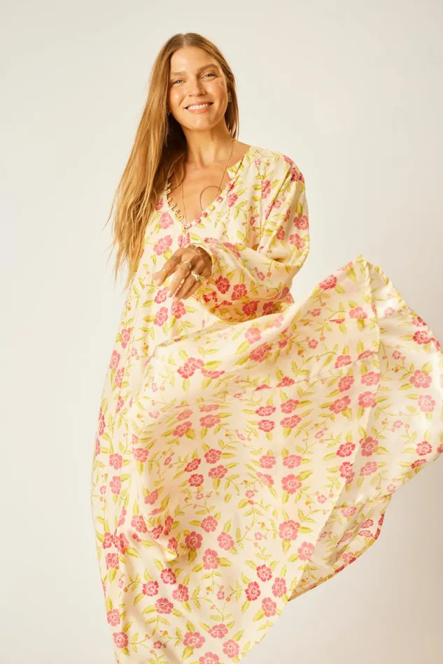 Women Natalie Martin Dresses Fiore Maxi Prairie Dusty Crimson