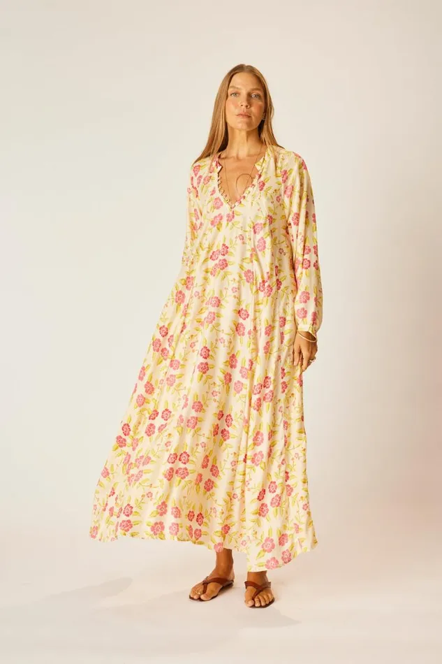 Women Natalie Martin Dresses Fiore Maxi Prairie Dusty Crimson