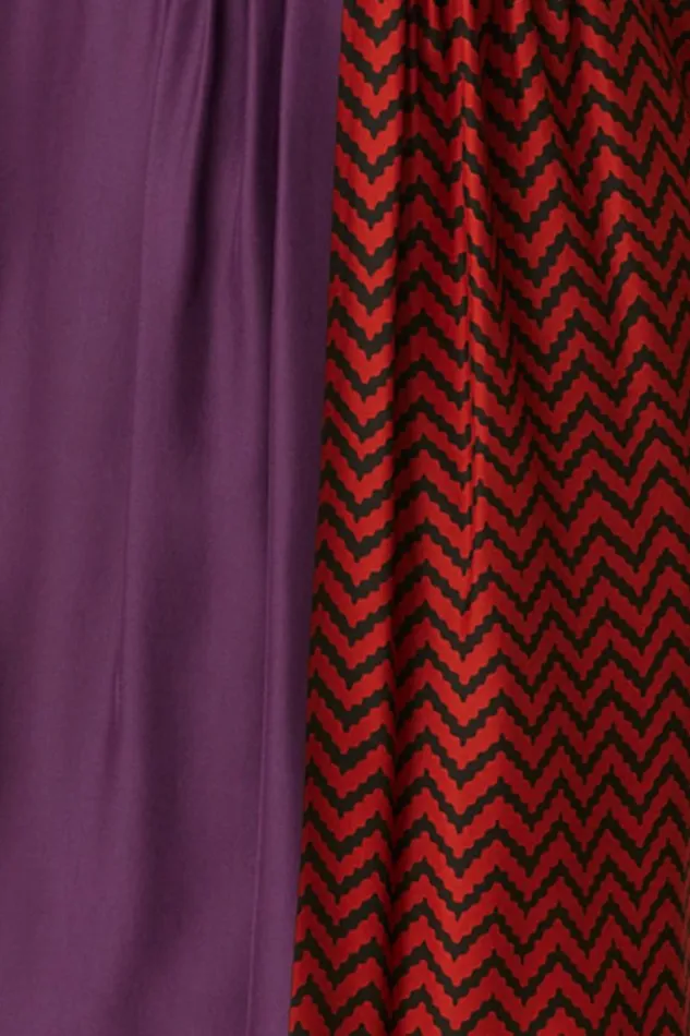 Women Natalie Martin Dresses Fiore Short Dress Block Zigzag Aubergine
