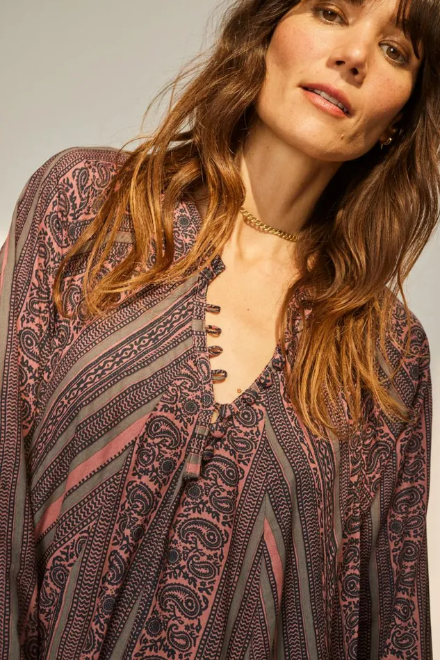 Women Natalie Martin Dresses Fiore Short Dress Paisley Stripe Heather