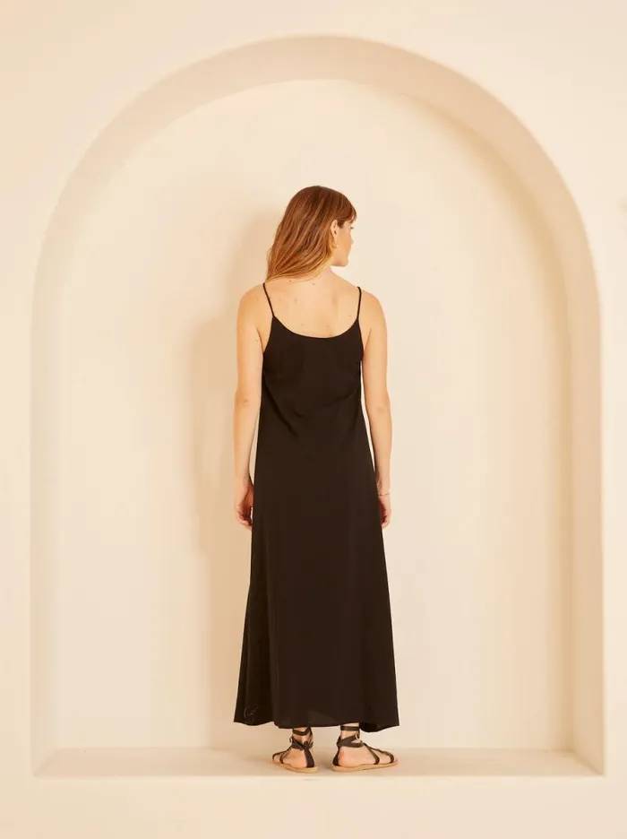 Women Natalie Martin Dresses Heather Maxi Black Flat Cotton
