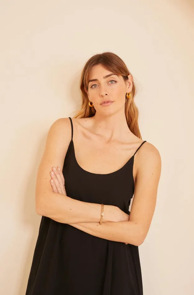 Women Natalie Martin Dresses Heather Maxi Black Flat Cotton