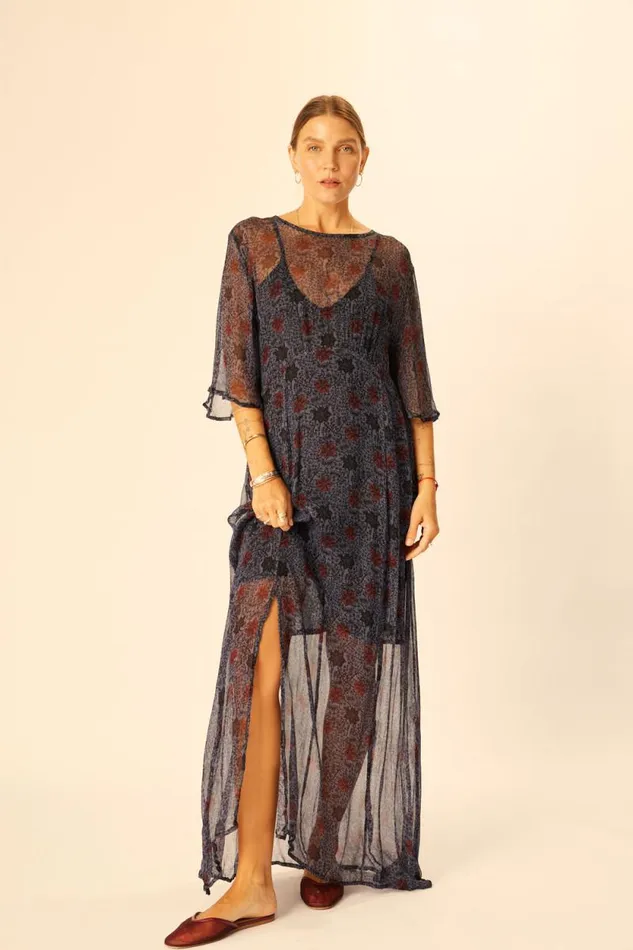 Women Natalie Martin Dresses Lily Dress Snowflake Steel Blue