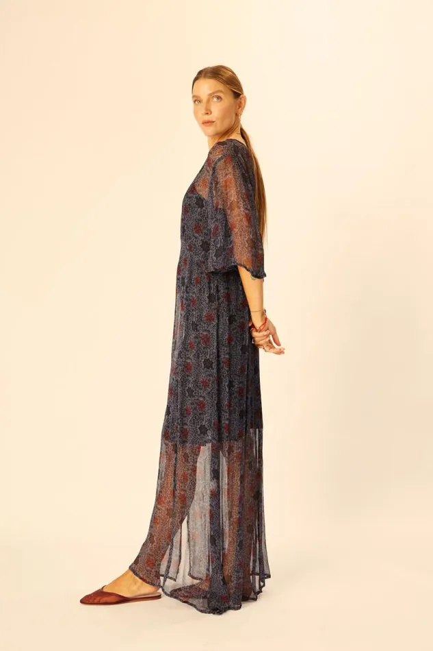 Women Natalie Martin Dresses Lily Dress Snowflake Steel Blue