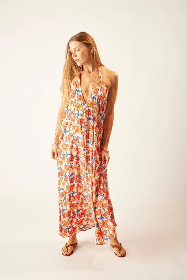 Women Natalie Martin Dresses Lola Dress Silk Watercolor Clementine
