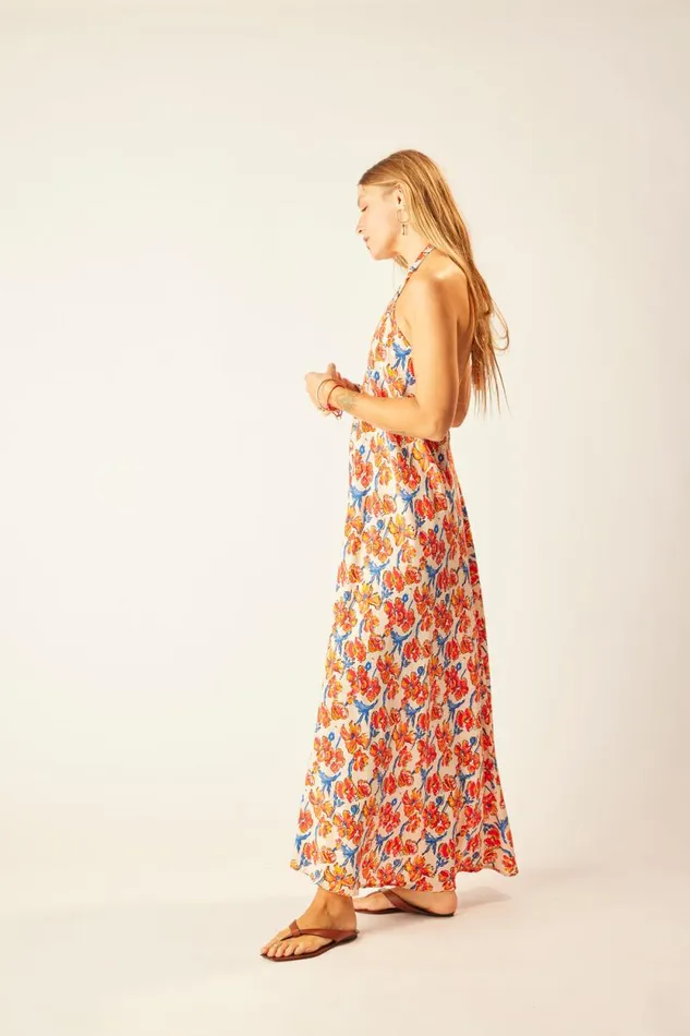 Women Natalie Martin Dresses Lola Dress Silk Watercolor Clementine