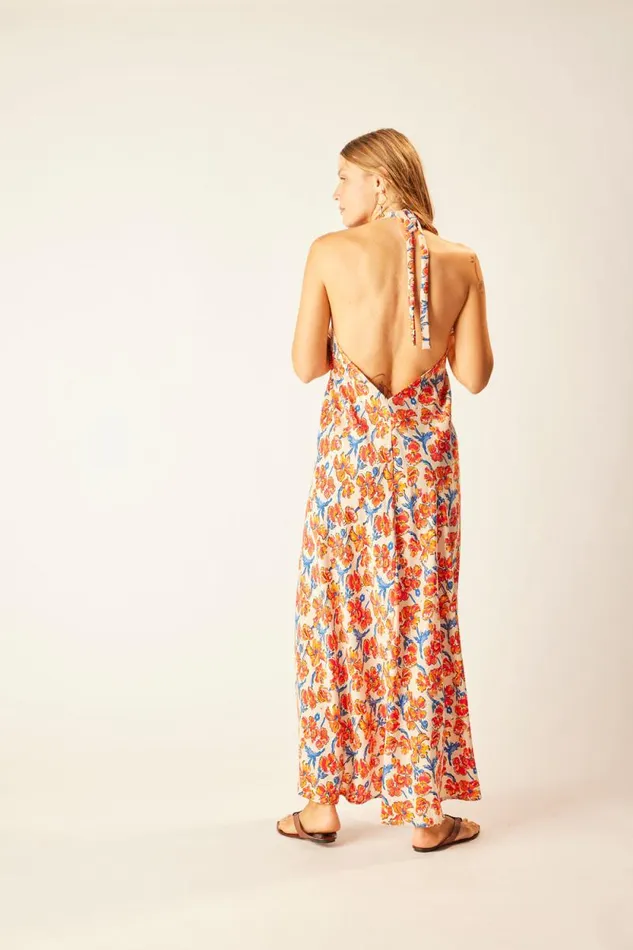 Women Natalie Martin Dresses Lola Dress Silk Watercolor Clementine