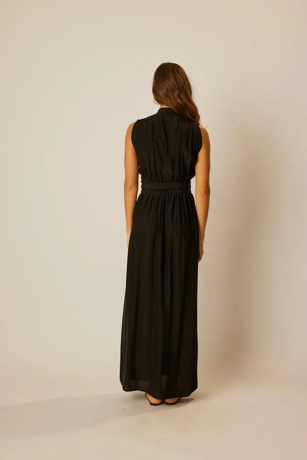 Women Natalie Martin Dresses Nico Sleeveless Maxi Black Silk