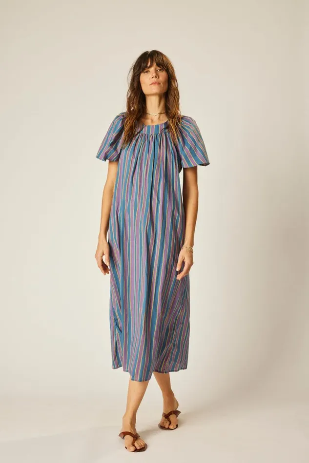 Women Natalie Martin Dresses Sienna Dress Batik Stripe Lavender
