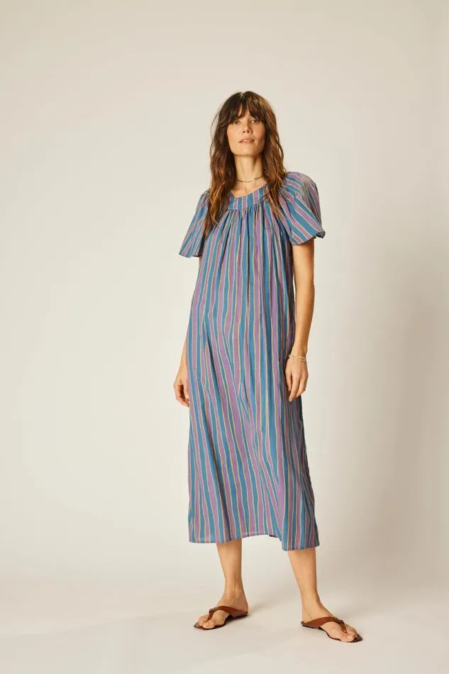 Women Natalie Martin Dresses Sienna Dress Batik Stripe Lavender
