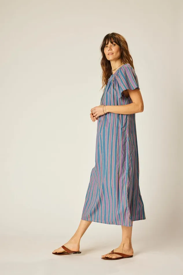 Women Natalie Martin Dresses Sienna Dress Batik Stripe Lavender