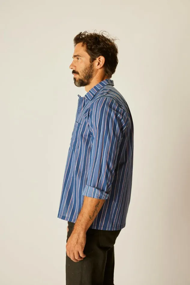 Women Natalie Martin Tops Louis Shirt Batik Stripe Navy