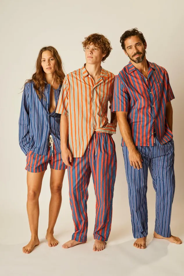 Women Natalie Martin Tops Louis Shirt Batik Stripe Navy