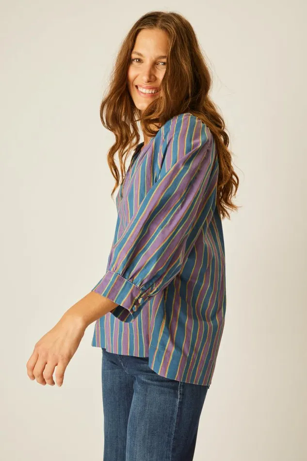 Women Natalie Martin Tops Remy Top Batik Stripe Lavender