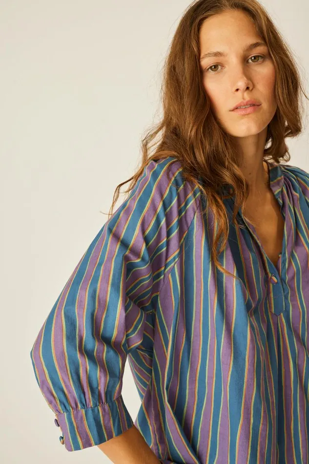 Women Natalie Martin Tops Remy Top Batik Stripe Lavender