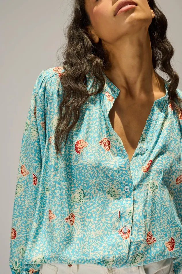 Women Natalie Martin Tops Tolan Shirt Andromeda Turquoise