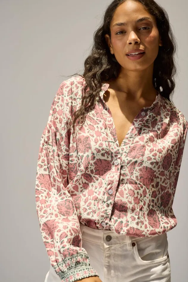 Women Natalie Martin Tops Tolan Shirt Geranium Fig