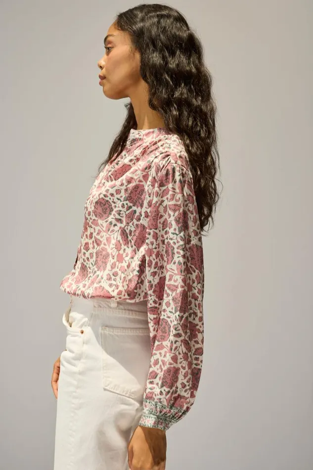 Women Natalie Martin Tops Tolan Shirt Geranium Fig