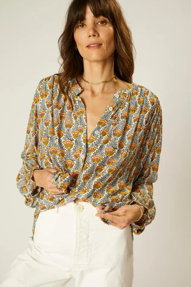 Women Natalie Martin Tops Tolan Shirt Tulip French Blue