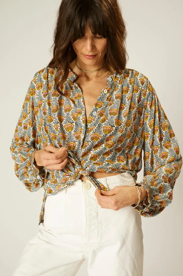 Women Natalie Martin Tops Tolan Shirt Tulip French Blue