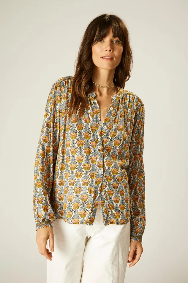 Women Natalie Martin Tops Tolan Shirt Tulip French Blue