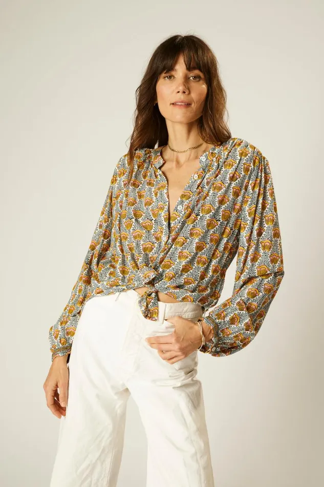 Women Natalie Martin Tops Tolan Shirt Tulip French Blue