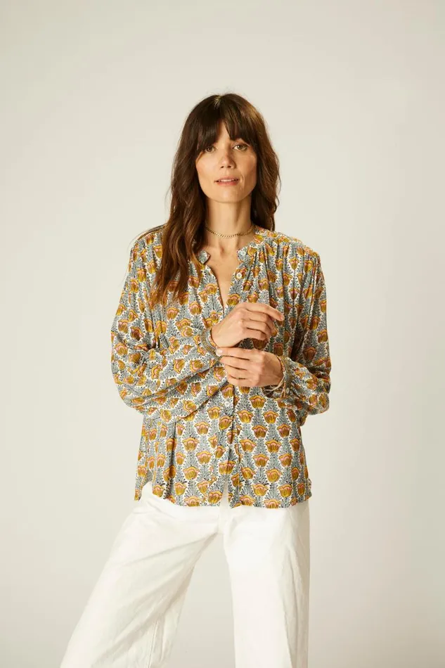 Women Natalie Martin Tops Tolan Shirt Tulip French Blue
