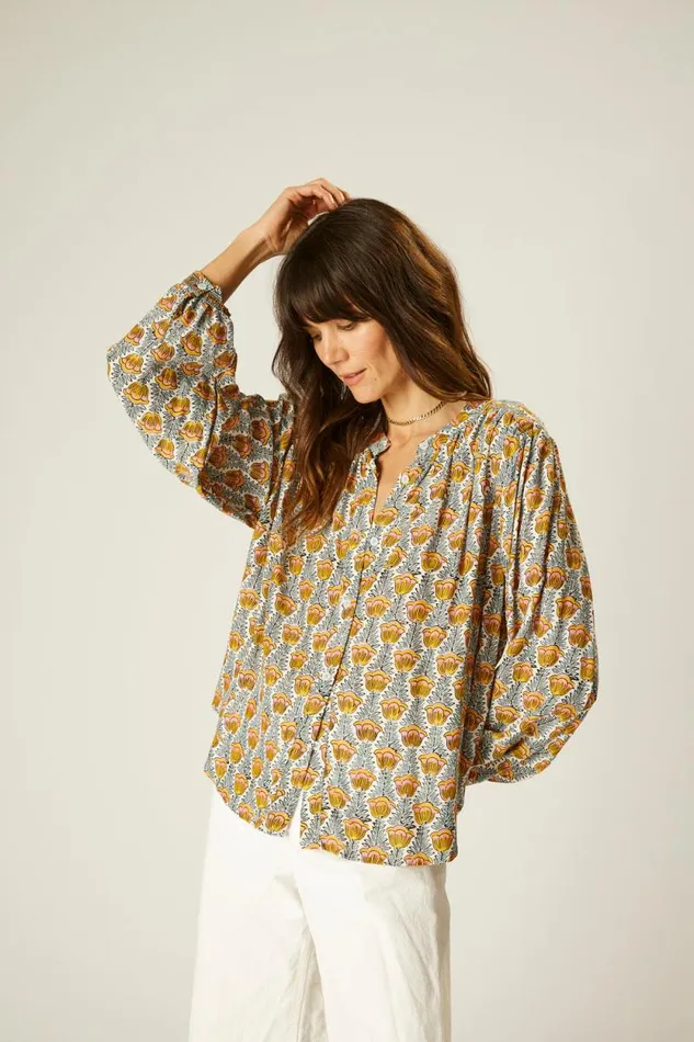 Women Natalie Martin Tops Tolan Shirt Tulip French Blue