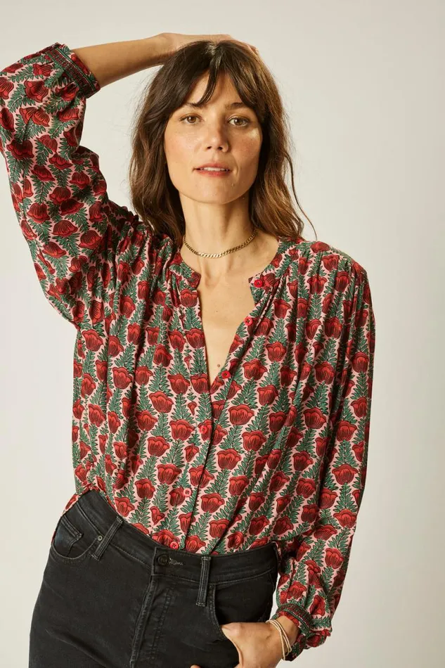Women Natalie Martin Tops Tolan Shirt Tulip Venetian Red
