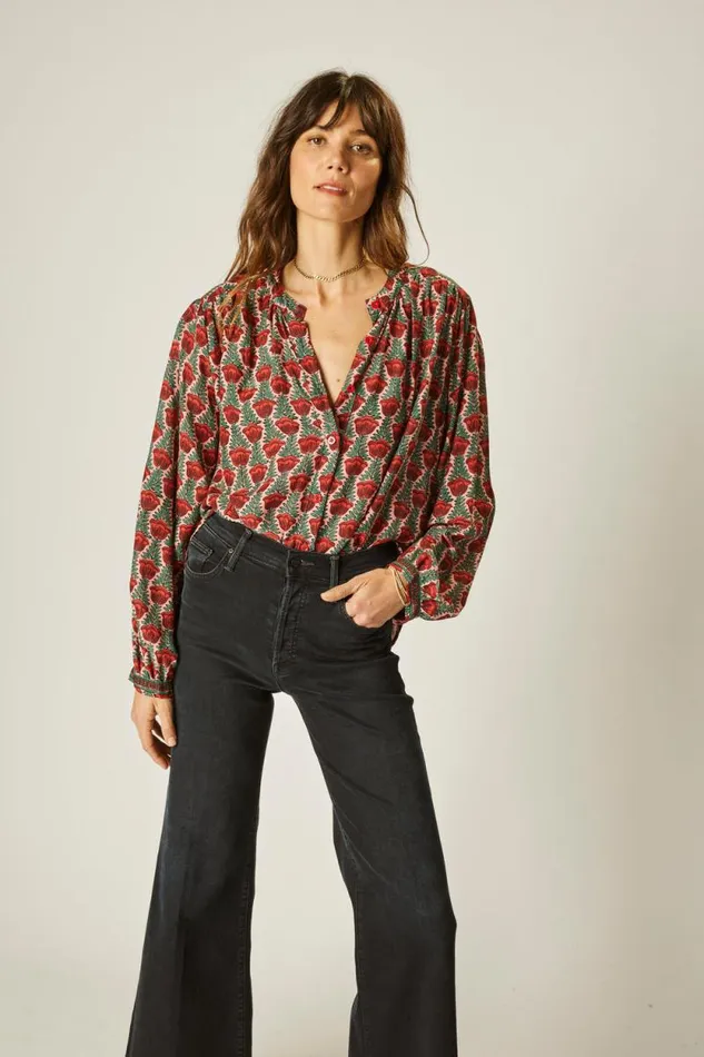 Women Natalie Martin Tops Tolan Shirt Tulip Venetian Red