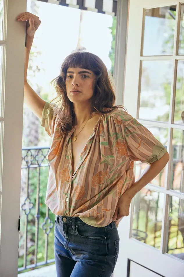 Women Natalie Martin Tops Violet Top Chamomile Apricot