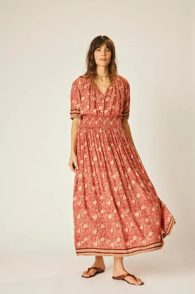 Women Natalie Martin Tops Violet Top Water Lily Terracotta