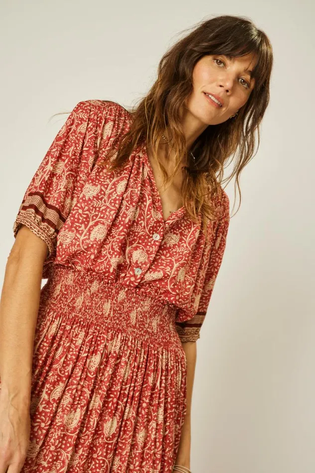 Women Natalie Martin Tops Violet Top Water Lily Terracotta
