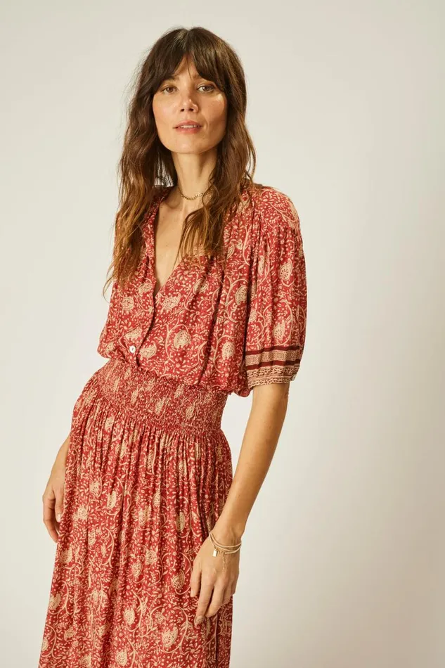 Women Natalie Martin Tops Violet Top Water Lily Terracotta